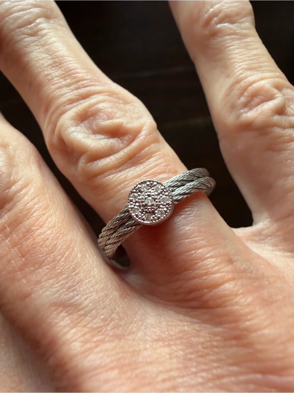 Alor 18k White Gold Cable Ring